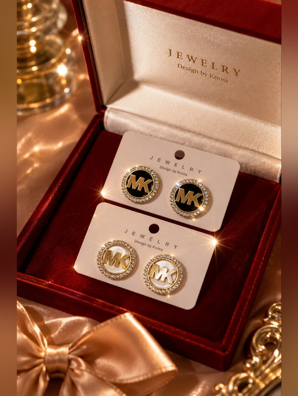 Designer Inspired Round Shell Letter  Round Stud Earrings – Luxury Fashion Gold
